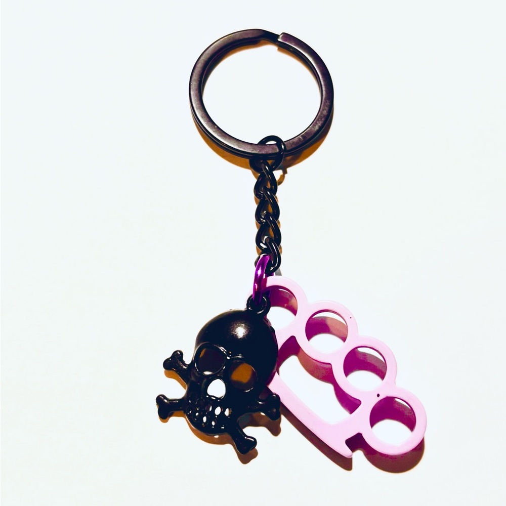 Brass Knuckles and Skull and Crossbones key chain